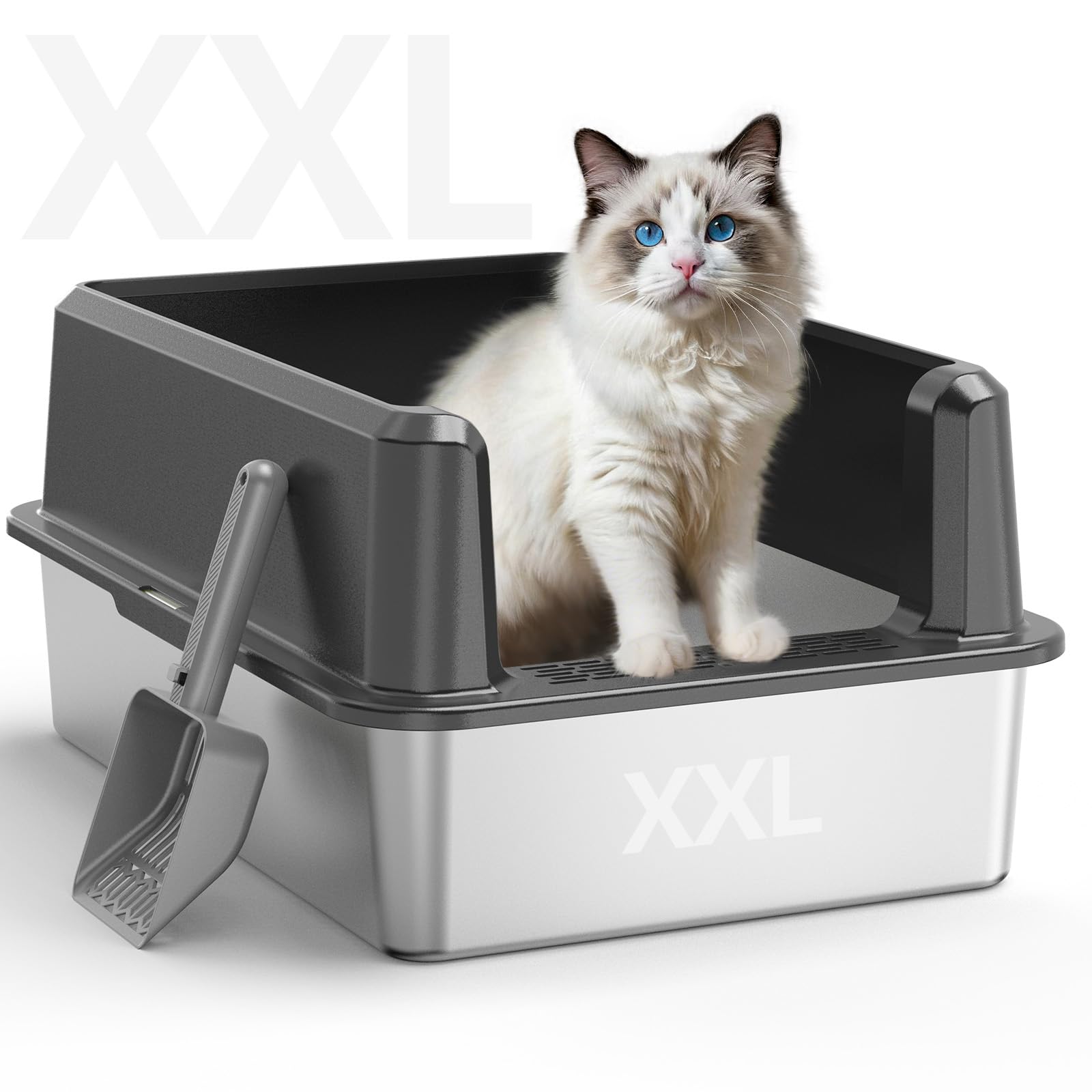 Amazon.com: WoofiGo Enclosed Stainless Steel Cat Litter Box with